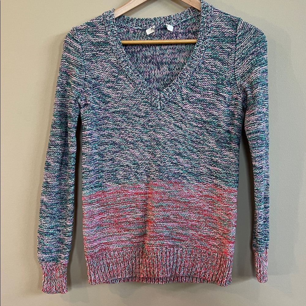 Madewell Spectrum Marled Multi Color Cotton Sweater